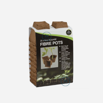 20 pots carrés biodégradables en fibre de 6 cm culture indoor