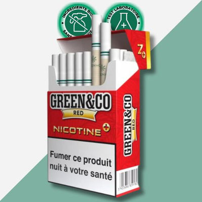 CBD rød nikotin+ cigaretter pakke | Grøn & co