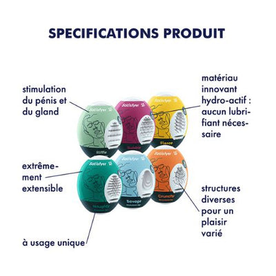Pack de 6 Eggs Assortis | Plaisir Intime Masculin | Satisfyer