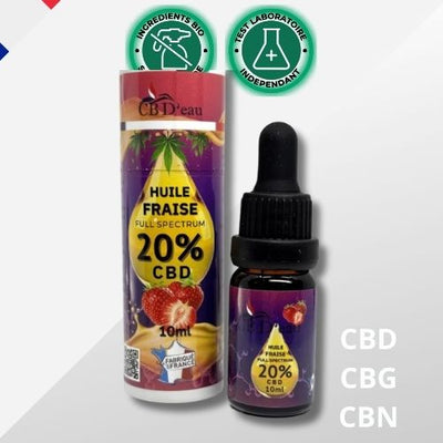 Huile CBD 20% Full Spectrum à la Fraise🍓 | Cbdeau