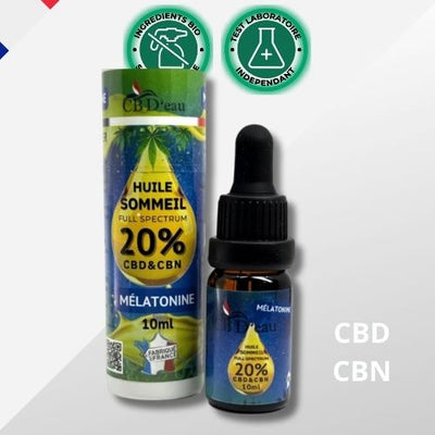Huile CBD 20% Full Spectrum Bio à la Mélatonine 🌙 | Cbdeau