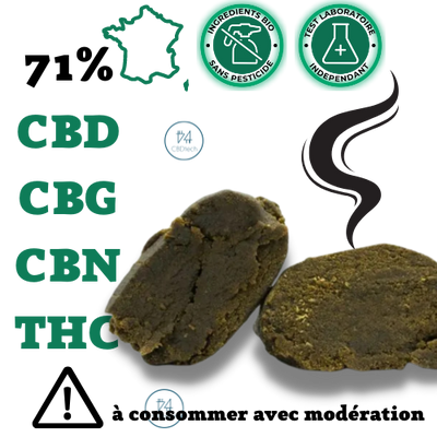 Hash™ Resine CBD CBG CBN THC Puissante Beldia ≈71%