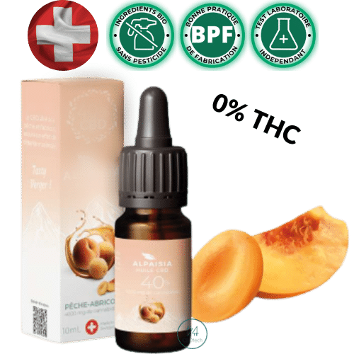 0THC™ Huile CBD Peche Abricot 10%| 40%