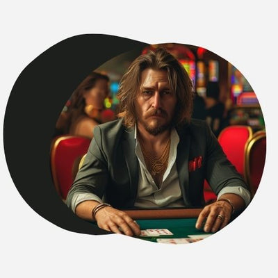 homme addict qui joue au poker