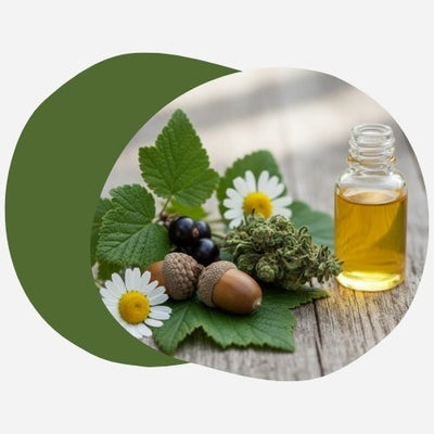 Photo macro professionnelle d'une composition de plantes médicinales contre le stress