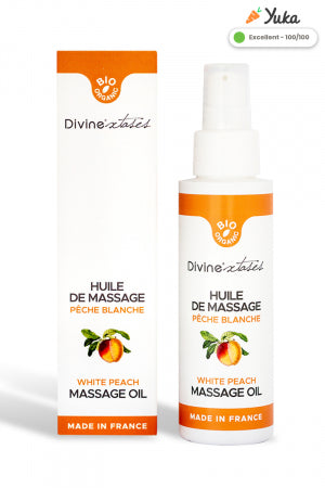 Huile de massage gourmande BIO p?che blanche