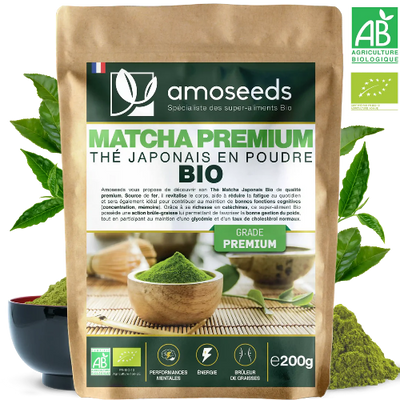 Thé Matcha Premium Japonais en Poudre Bio 200g