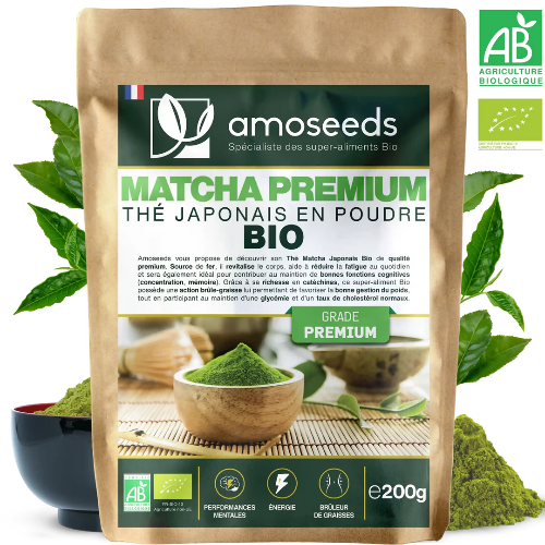 Thé Matcha Premium Japonais en Poudre Bio 200g