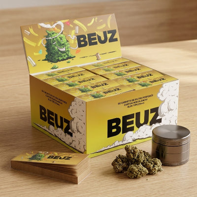 Boîte 50 carnets de filtres perforés Brown Buds : Beuz