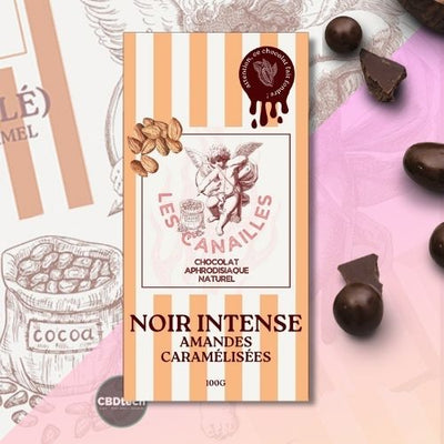 Tumman suklaan karamellisoidut mantelit - 100 g tabletti - Canailles