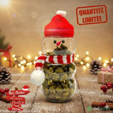 bocal de 20gr fleurs cbd cryo en forme de bonhomme neige edition noel