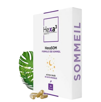 boite de Gélules CBD Sommeil Mélatonine 30 nuits HexaSOM®