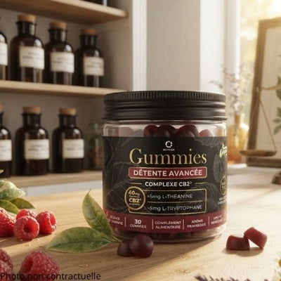 Gummies CB2 40mg Détente Puissante Framboise 🍓 | Novaloa