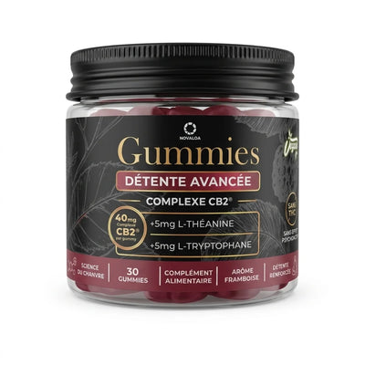 Gummies CB2 40mg Détente Puissante Framboise 🍓 | Novaloa