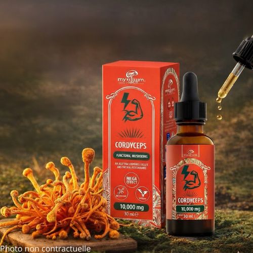 Extrait Liquide Champignon Cordyceps militaris en Gouttes | MYXILLUIM