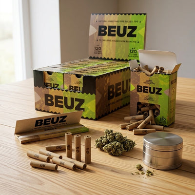 Pack 12 Boîtes Filtres Carton Pré-Roulés : Beuz