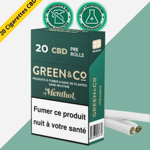 Paquet de Cigarettes CBD Menthol | Green&Co