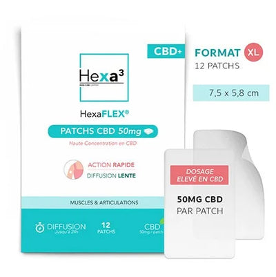 Patch CBD Fort 50 à 70mg CBG CBN | 24h Anti douleurs