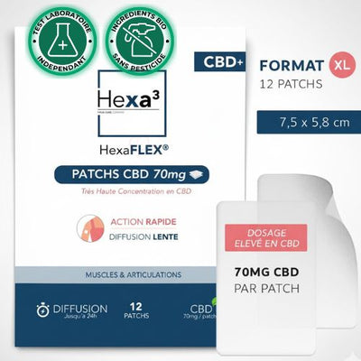 Pack Ultime HexaFLEX® 1 Mois 36 Patchs CBD + Roll-on Offert