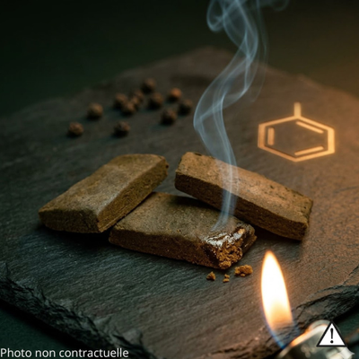 dark brown, compact traditional Moroccan hash block (Marroco style)