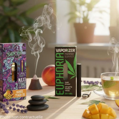 Vape Pen T9HC Euphoria + Recharge Mango peach