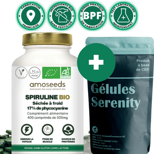 Pack™ Organic CBD + Spirulina Phycocyanin Capsules 